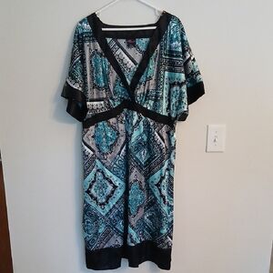 Torrid Black and Blue Patterned Dress